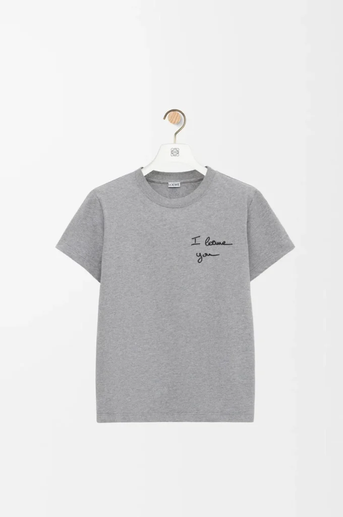 T-shirt i normal passform i bomull Grå melange T-shirt i normal passform i bomull Grå melange