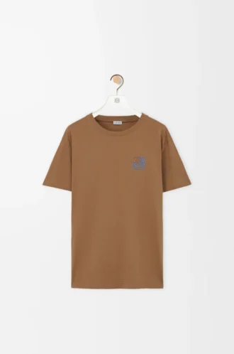 T-shirt i normal passform i bomull, kamel