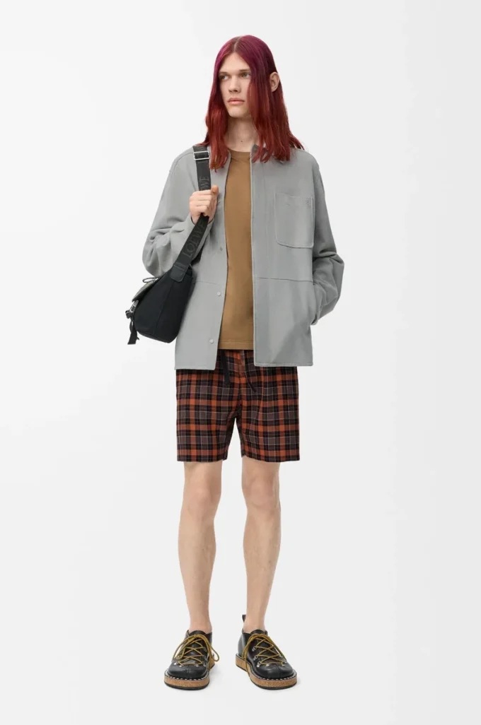 Shorts i ullblandning Orange/Svart