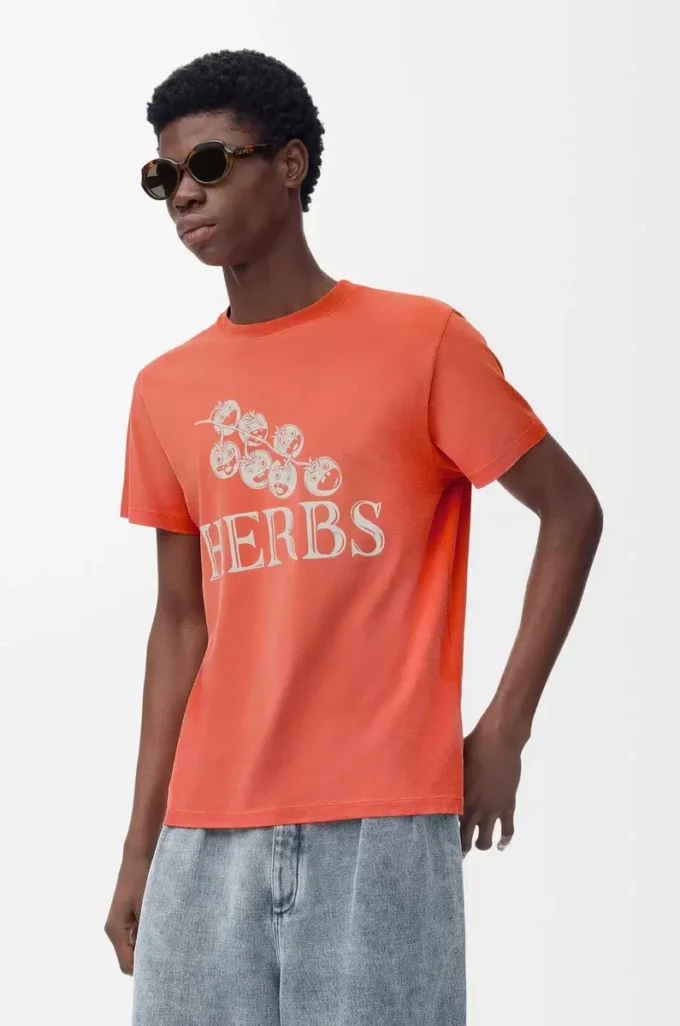 T-shirt i normal passform i bomull Orange T-shirt i normal passform i bomull Orange
