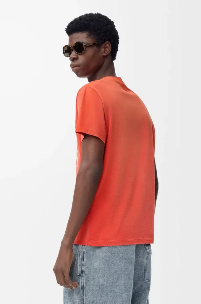 T-shirt i normal passform i bomull Orange T-shirt i normal passform i bomull Orange