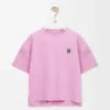 T-shirt i normal passform i bomullsblandning Rosa
