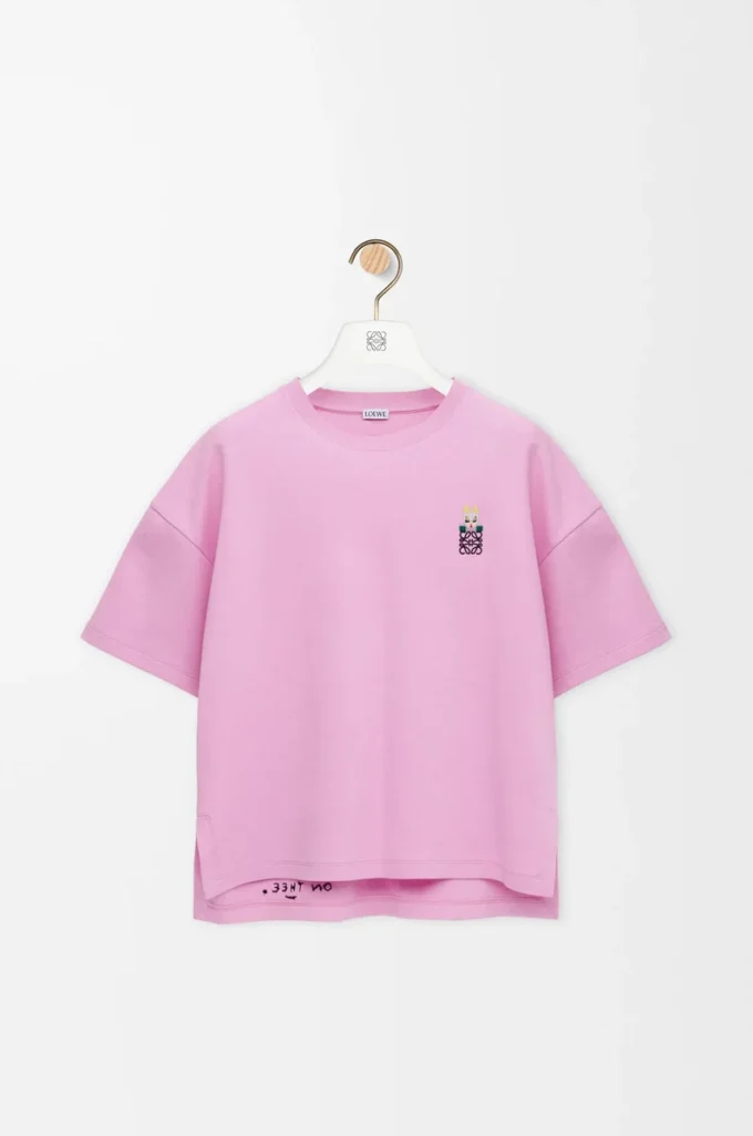 T-shirt i normal passform i bomullsblandning Rosa