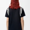 T-shirt med normal passform i bomull och viskos, mörk marinblå T-shirt med normal passform i bomull och viskos, mörk marinblå