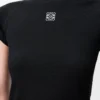 T-shirt med smal passform i bomullsblandning Svart T-shirt med smal passform i bomullsblandning Svart