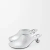 Toy-mule i laminerat lammskinn Silver Toy-mule i laminerat lammskinn Silver