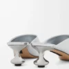 Toy-mule i laminerat lammskinn Silver Toy-mule i laminerat lammskinn Silver