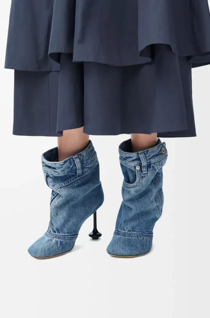 Toy Panta ankelkänga i tvättad denim Tvättad denim