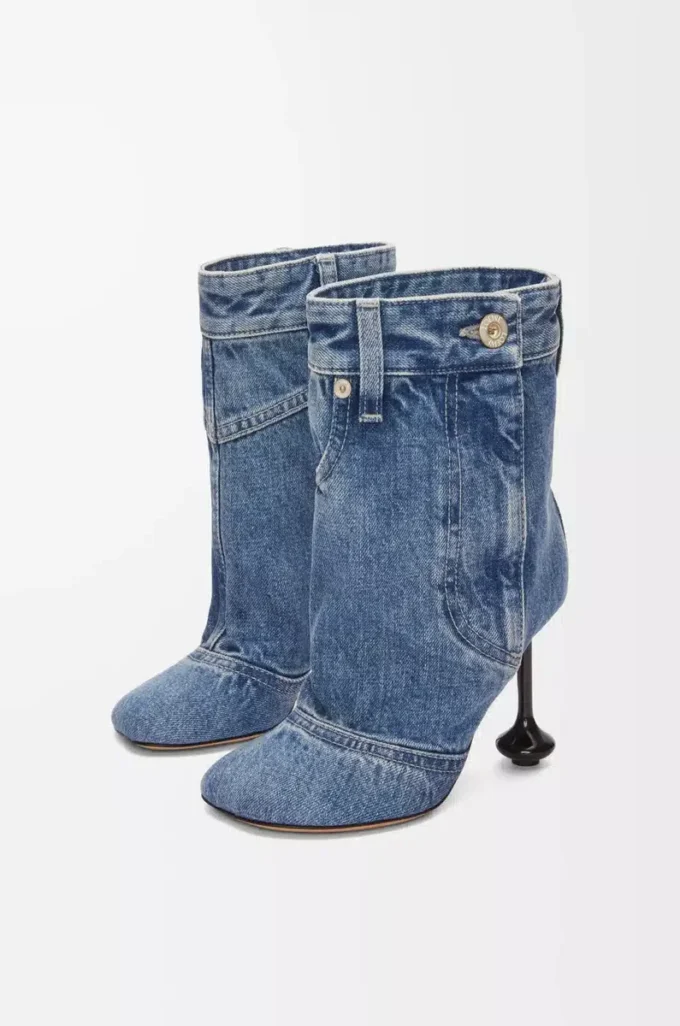 Toy Panta ankelkänga i tvättad denim Tvättad denim