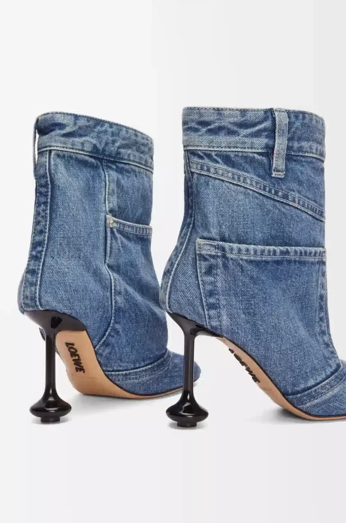 Toy Panta ankelkänga i tvättad denim Tvättad denim