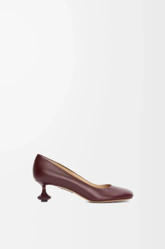 Toy-pumps i getskinn, burgundy