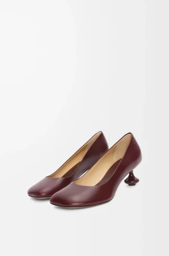 Toy-pumps i getskinn, burgundy