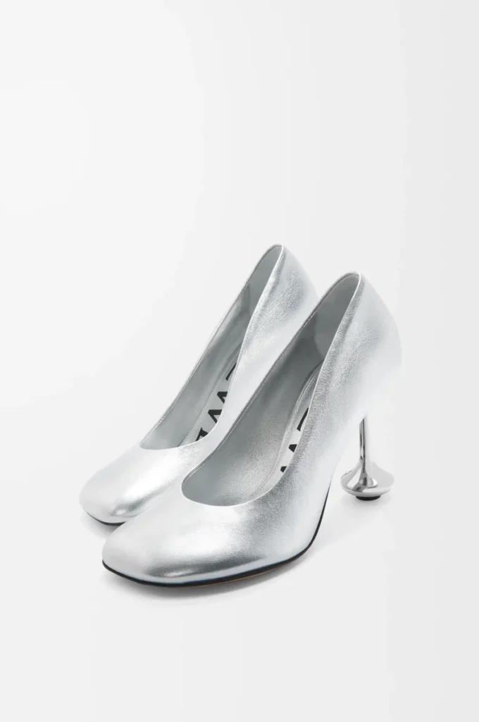Toy pumps i laminerat lammskinn Silver Toy pumps i laminerat lammskinn Silver
