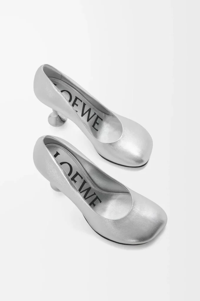 Toy pumps i laminerat lammskinn Silver Toy pumps i laminerat lammskinn Silver