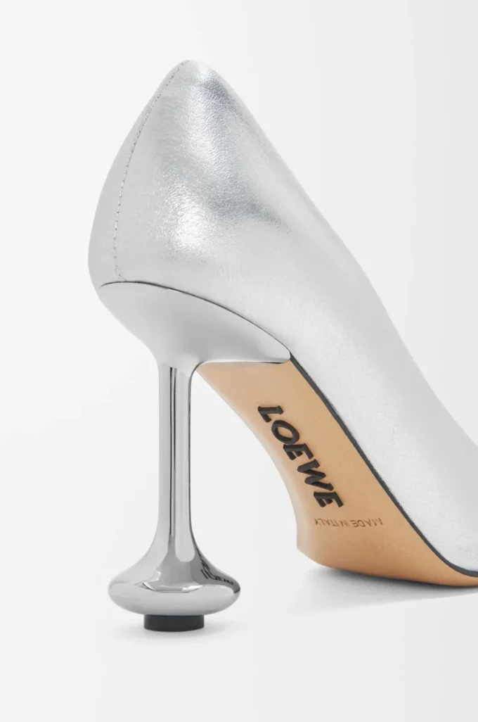 Toy pumps i laminerat lammskinn Silver Toy pumps i laminerat lammskinn Silver