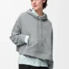 Trapesformad hoodie i bomullsblandning Grå melange Trapesformad hoodie i bomullsblandning Grå melange