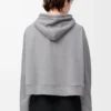 Trapesformad hoodie i bomullsblandning Grå melange Trapesformad hoodie i bomullsblandning Grå melange