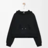 Trapesformad hoodie i bomullsblandning Svart Trapesformad hoodie i bomullsblandning Svart