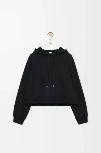 Trapesformad hoodie i bomullsblandning Svart