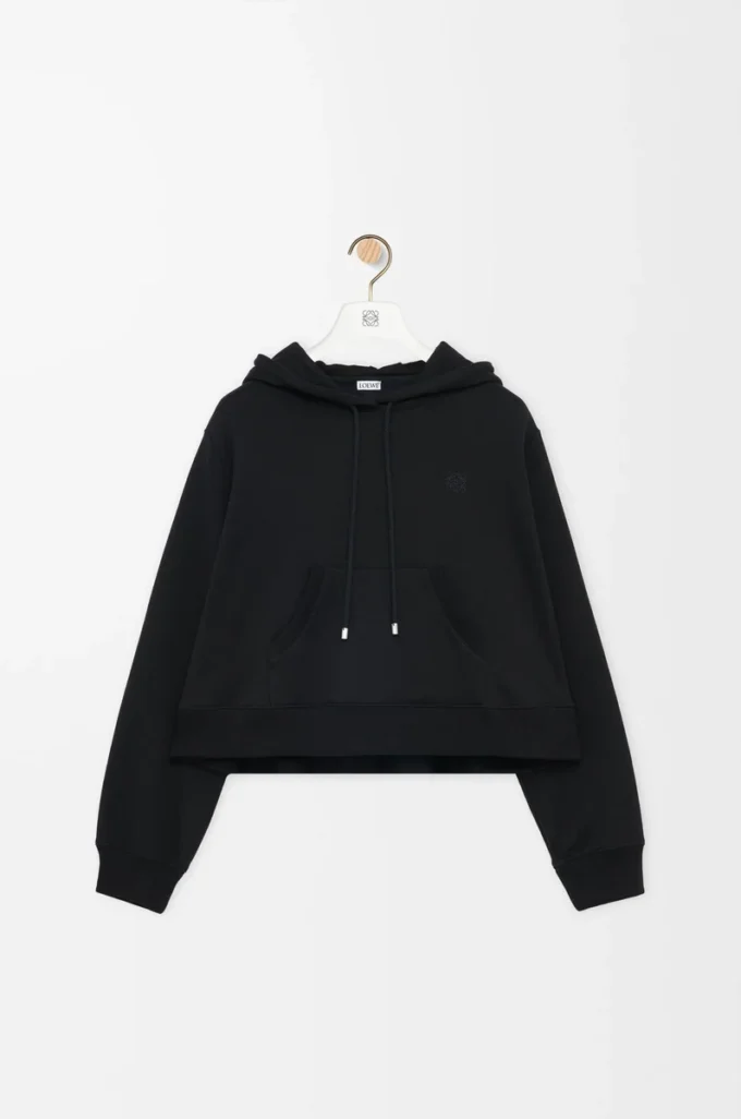 Trapesformad hoodie i bomullsblandning Svart Trapesformad hoodie i bomullsblandning Svart