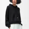 Trapesformad hoodie i bomullsblandning Svart Trapesformad hoodie i bomullsblandning Svart