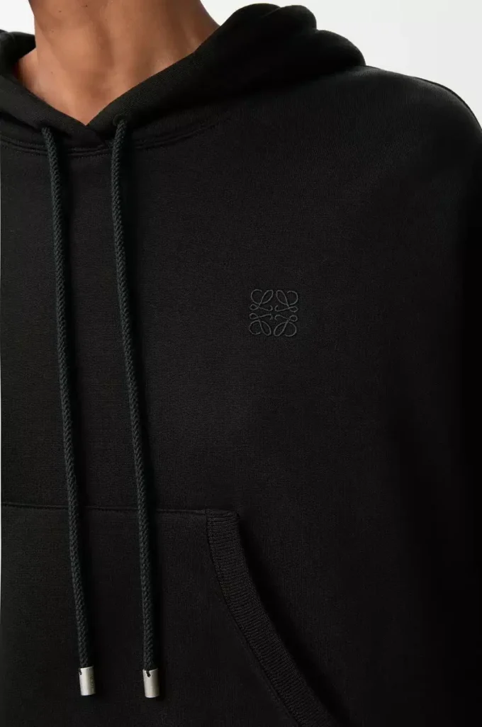 Trapesformad hoodie i bomullsblandning Svart Trapesformad hoodie i bomullsblandning Svart