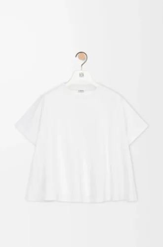Trapesformad topp i bomullsblandning Vit