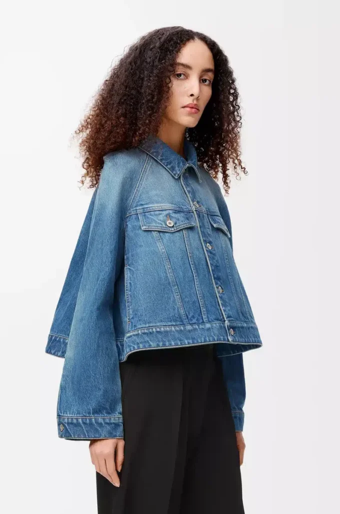 Trapesjacka i denim Denimblå Trapesjacka i denim Denimblå