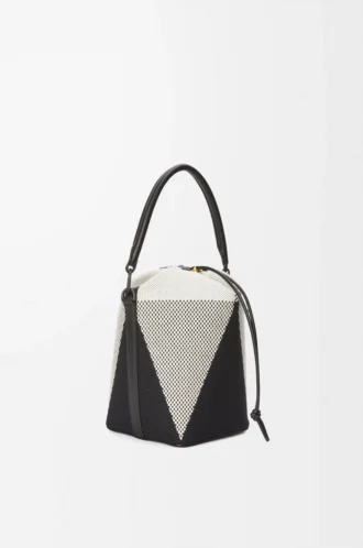 Treasure Bako-hink i canvasjacquard och kalvskinn Natur/Svart