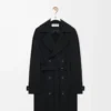 Trenchcoat i stretchviskos Svart Trenchcoat i stretchviskos Svart