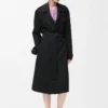 Trenchcoat i stretchviskos Svart Trenchcoat i stretchviskos Svart