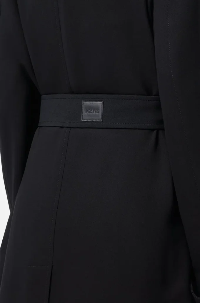 Trenchcoat i stretchviskos Svart Trenchcoat i stretchviskos Svart