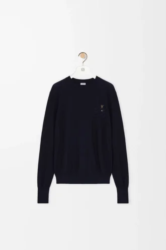 Tröja i ull Mörk marinblå