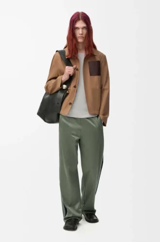 Träningsbyxor i teknisk jersey Khaki Green