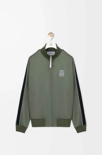 Träningsjacka i teknisk jersey Khaki Green