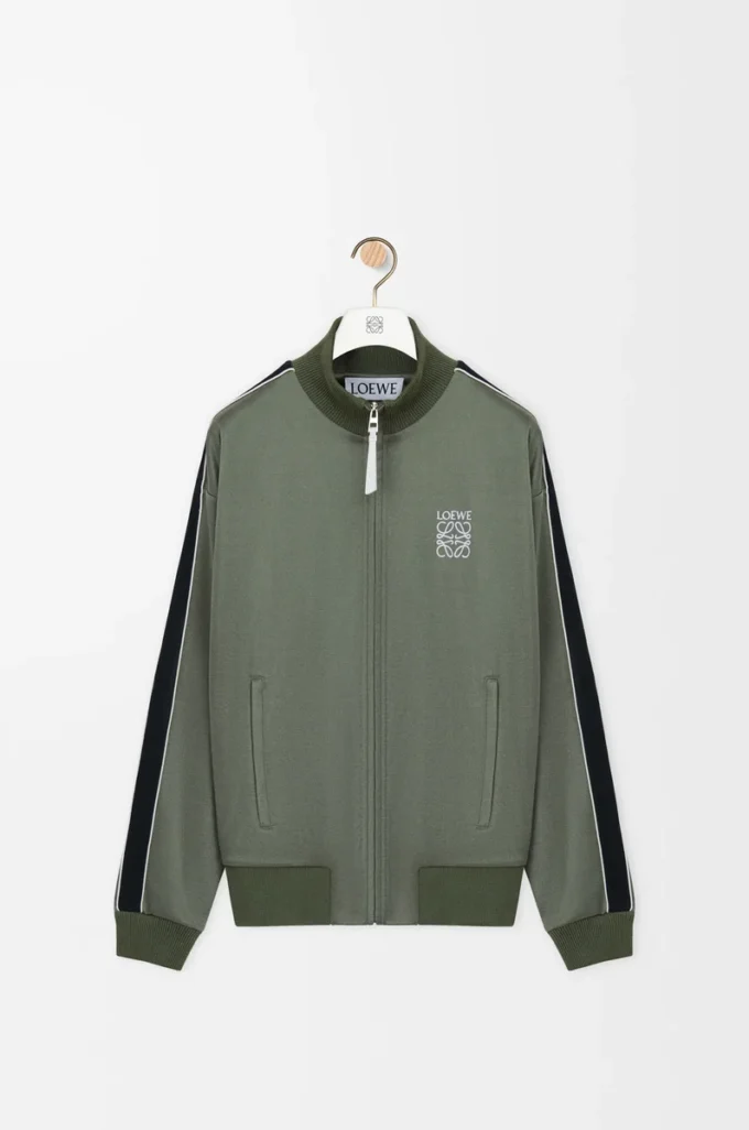 Träningsjacka i teknisk jersey Khaki Green