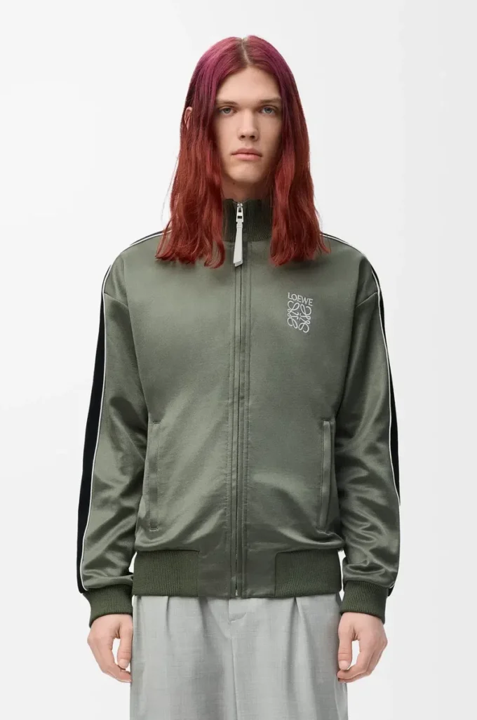 Träningsjacka i teknisk jersey Khaki Green