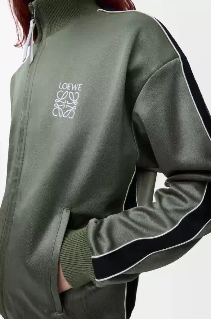 Träningsjacka i teknisk jersey Khaki Green