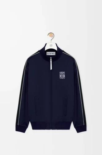 Träningsjacka i teknisk jersey, mörk marinblå