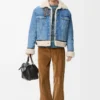 Truckerjacka i denim och shearling, denimblå Truckerjacka i denim och shearling, denimblå