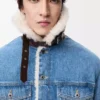 Truckerjacka i denim och shearling, denimblå Truckerjacka i denim och shearling, denimblå