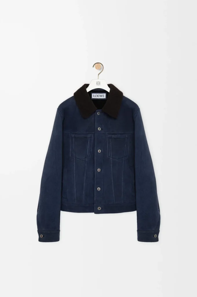 Truckerjacka i shearling Marinblå/Brun Truckerjacka i shearling Marinblå/Brun
