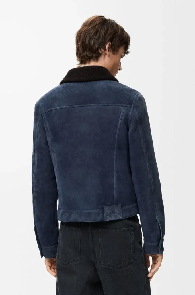 Truckerjacka i shearling Marinblå/Brun Truckerjacka i shearling Marinblå/Brun