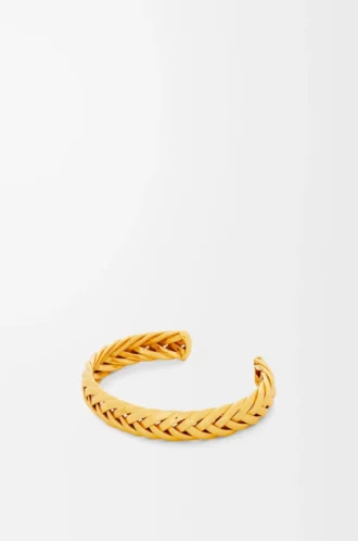 Tunn flätad manschett i sterlingsilver Guld Tunn flätad manschett i sterlingsilver Guld