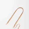 Tunt flätat band i klassiskt kalvskinn Soft White/Maple Orange