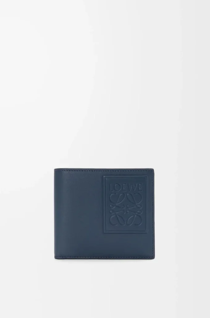 Tvåfaldig myntplånbok i satin kalvskinn Indigo Dye Tvåfaldig myntplånbok i satin kalvskinn Indigo Dye