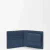 Tvåfaldig myntplånbok i satin kalvskinn Indigo Dye Tvåfaldig myntplånbok i satin kalvskinn Indigo Dye