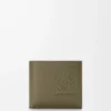 Tvåfaldig myntplånbok i satin kalvskinn Khaki Green Tvåfaldig myntplånbok i satin kalvskinn Khaki Green
