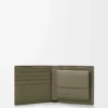 Tvåfaldig myntplånbok i satin kalvskinn Khaki Green Tvåfaldig myntplånbok i satin kalvskinn Khaki Green
