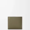Tvåfaldig myntplånbok i satin kalvskinn Khaki Green Tvåfaldig myntplånbok i satin kalvskinn Khaki Green